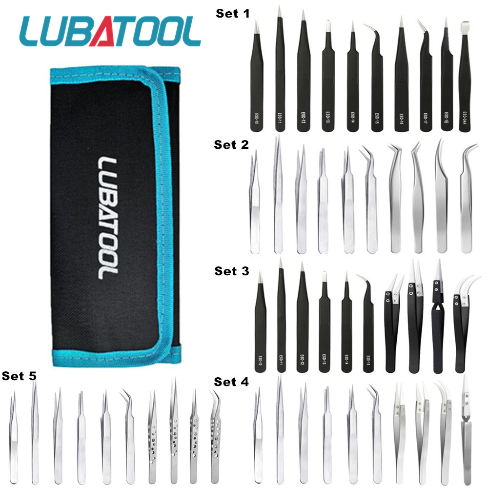Electronics Repair Tool Kit - 10 Buah Set Pinset Tas Pinset