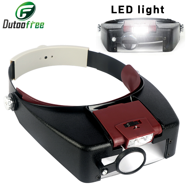 Electronics Repair Glasses - Kacamata pembesar LED, gaya helm 10X