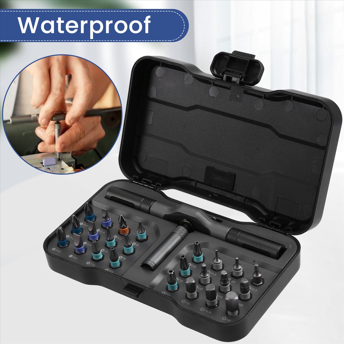Electronics Repair Tool Kit - AT42 RS1 Set Obeng Magnetik 24-in-1,