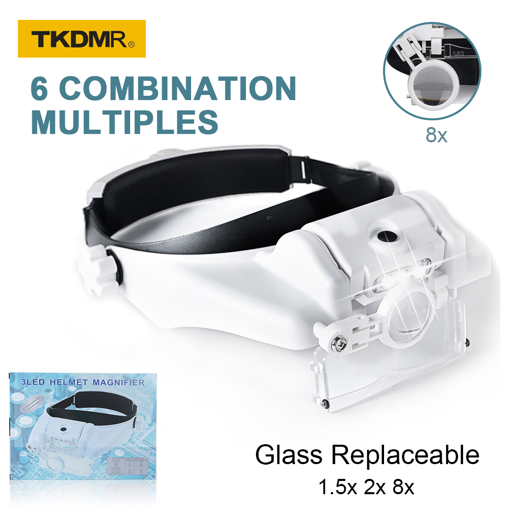 TKDMR 3LED Headband Kaca Pembe - Electronics Repair Glasses ulasan dan harga