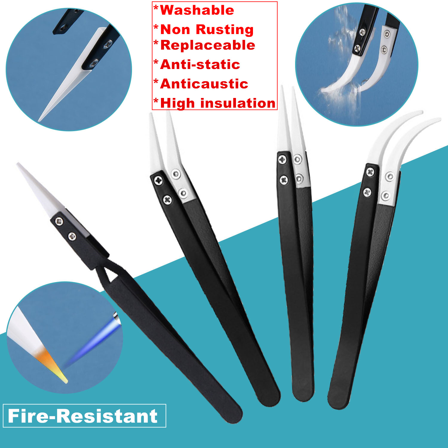 10 Buah Set Pinset Tas Pinset  - Electronics Repair Tool Kit ulasan dan harga