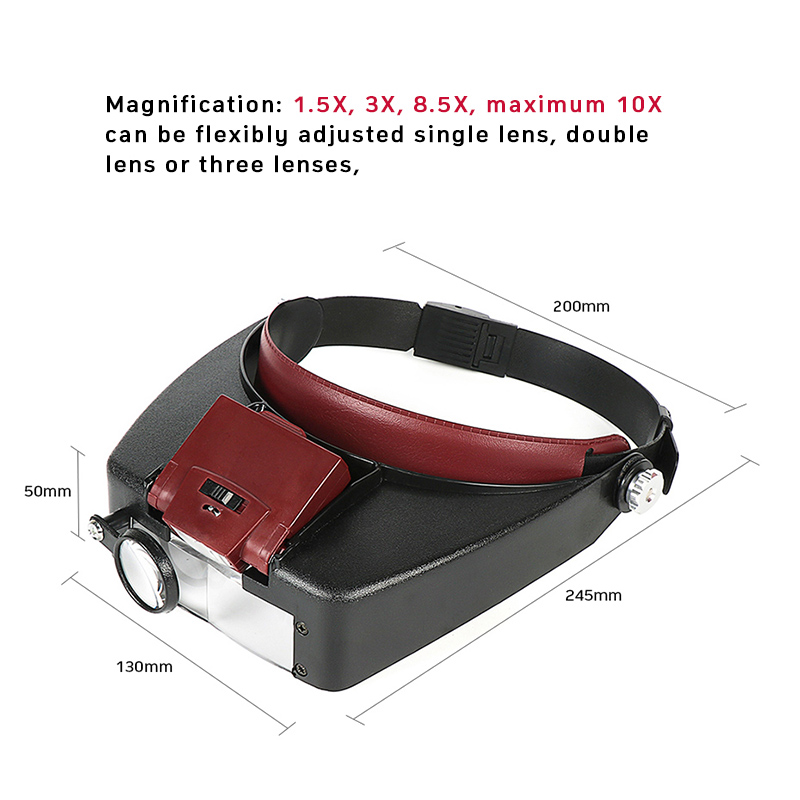 Kacamata pembesar LED, gaya he - Electronics Repair Glasses ulasan dan harga
